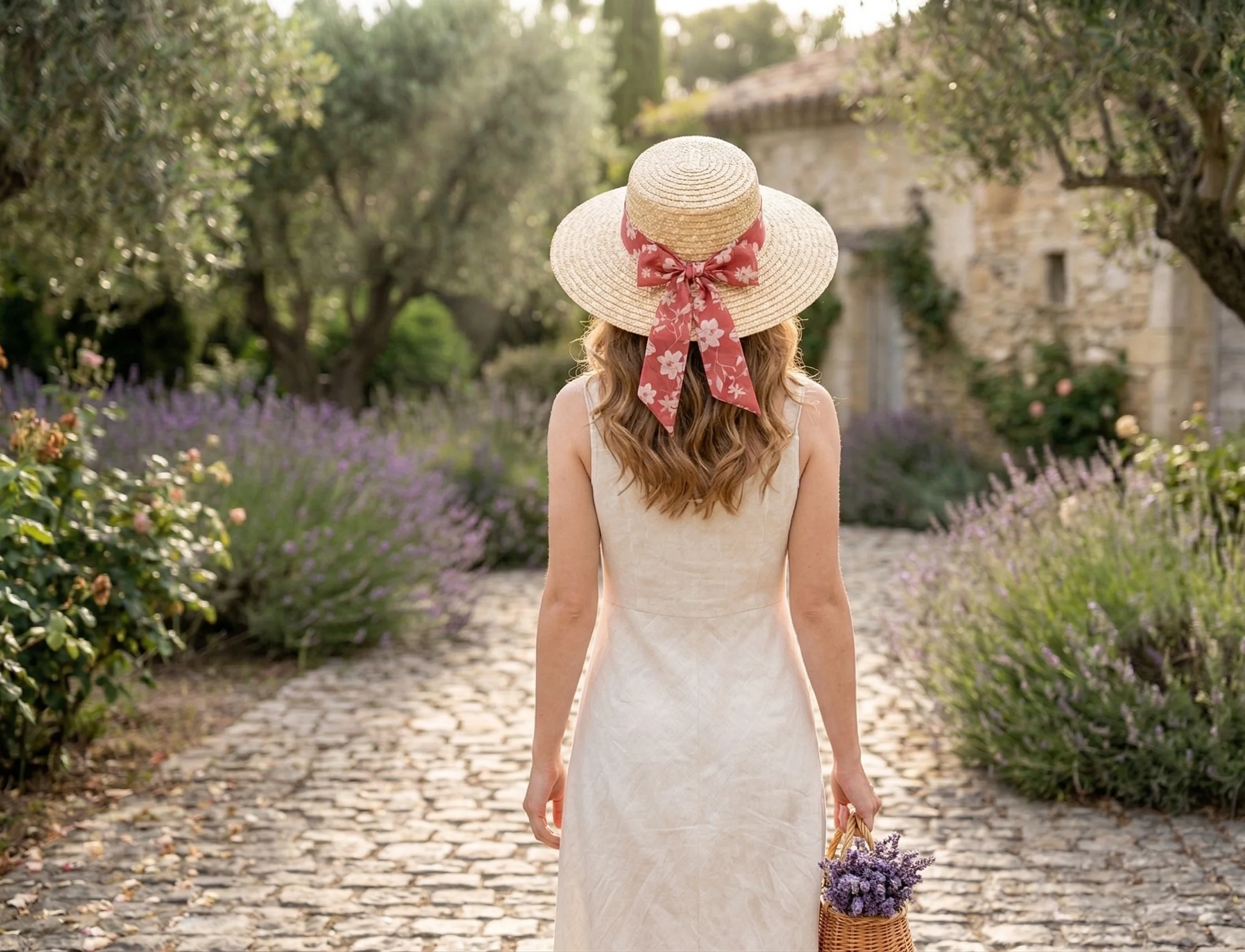 Women's Summer Sun Straw Beach Hat with ribbon - Image 5