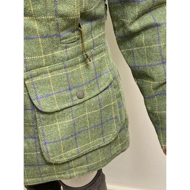 Wood Green Ladies Tweed Jacket Green Blue Check - Image 2